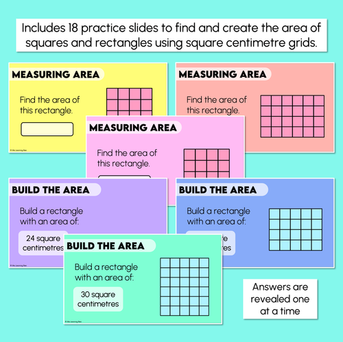Resource preview 3 for Measuring Area Using Square Centimetres – Digital Slides