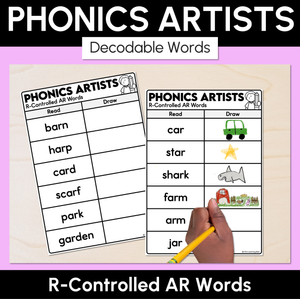Phonics Artists - R-Controlled AR Words - Decodable Words Activity