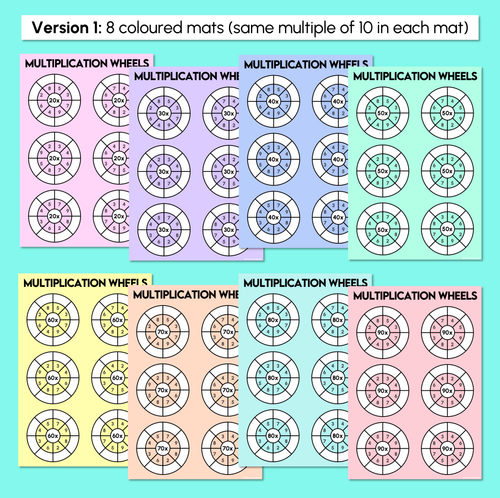 Resource preview 3 for Multiplication Wheels Mats - Multiply by Multiples of 10