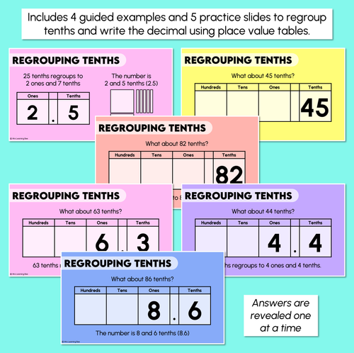 Resource preview 3 for Regrouping Tenths - Decimals Digital Slides