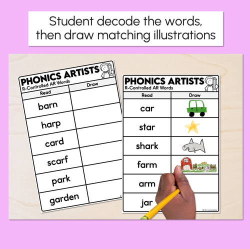 Resource preview 2 for Phonics Artists - R-Controlled AR Words - Decodable Words Activity