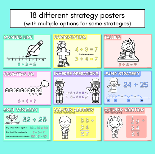 Resource preview 3 for Addition Strategy Posters - Maths Strategies for Addition