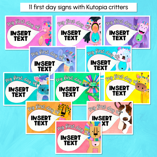 Resource preview 2 for First Day Editable Signs - The Kutopia Collection
