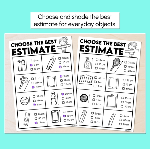 Resource preview 2 for Choose the Best Length Estimate - Estimating Length Worksheets
