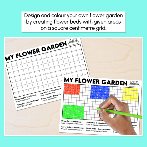 Resource preview 2 for My Flower Garden – Measuring Area Using Square Centimetres