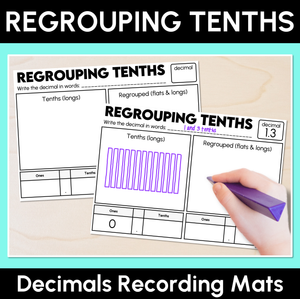 Regrouping Tenths - Decimals Recording Mats