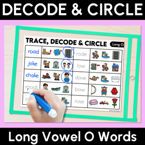 Trace, Decode & Circle - Long Vowel O Words - Decodable Word Mats