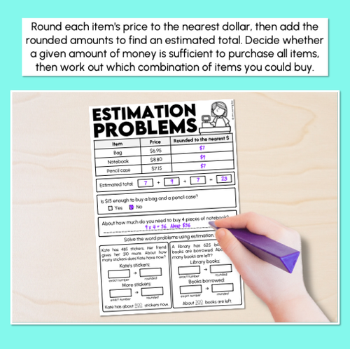 Resource preview 2 for Estimation Problems Worksheets