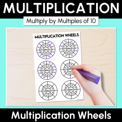 Resource preview 1 for Multiplication Wheels Worksheets - Multiply by Multiples of 10