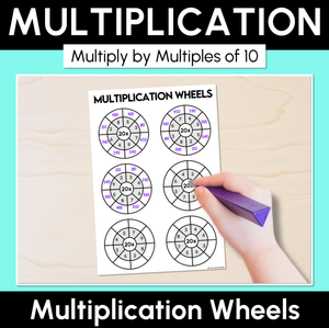 Multiplication Wheels Worksheets - Multiply by Multiples of 10