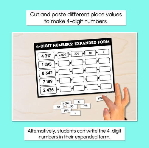 Resource preview 2 for Expand the Number Worksheets - 4-Digit Numbers Expanded Form