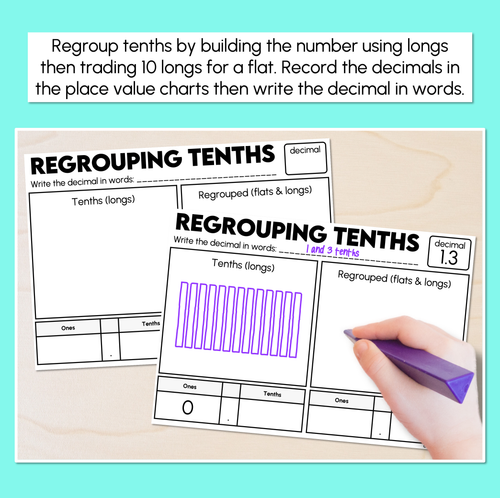 Resource preview 2 for Regrouping Tenths - Decimals Recording Mats