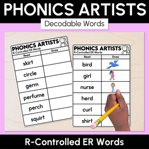 Phonics Artists - R-Controlled ER Words - Decodable Words Activity