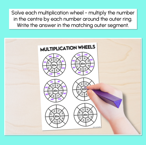 Resource preview 2 for Multiplication Wheels Worksheets - Multiply by Multiples of 10