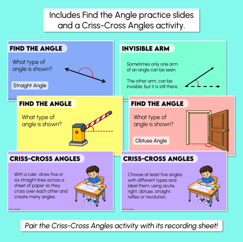 Resource preview 3 for Angles Review Teaching Slides - Types of Angles and Invisible Arms