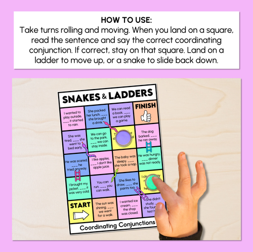 Resource preview 2 for Coordinating Conjunctions Snakes & Ladders