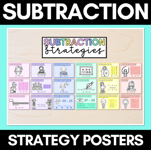 Resource preview 1 for Subtraction Strategy Posters - Maths Strategies for Subtraction