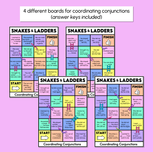 Resource preview 3 for Coordinating Conjunctions Snakes & Ladders