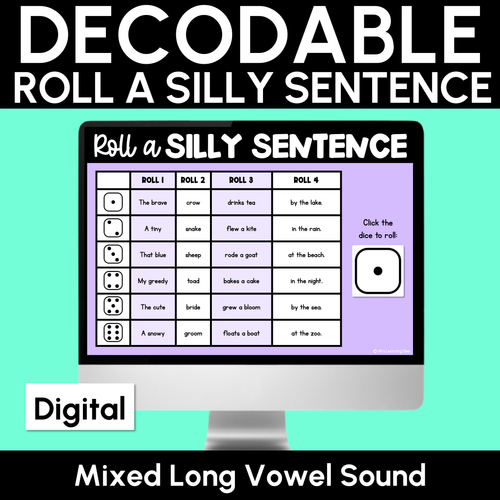 Resource preview 6 for Digital Roll a Silly Sentence Long Vowels Bundle
