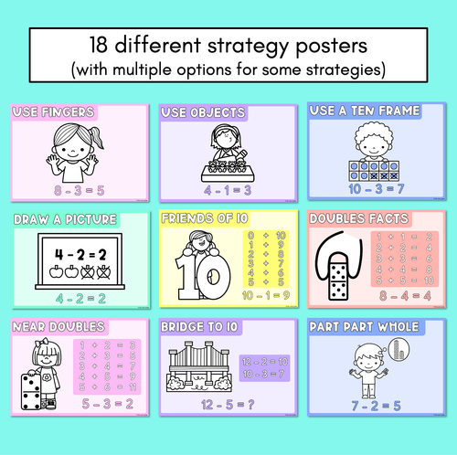 Resource preview 2 for Subtraction Strategy Posters - Maths Strategies for Subtraction