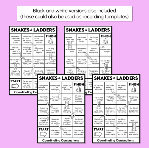 Resource preview 4 for Coordinating Conjunctions Snakes & Ladders