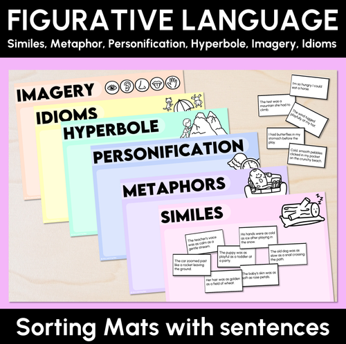 Resource preview 1 for Figurative Language Sorting Mats with Sentences