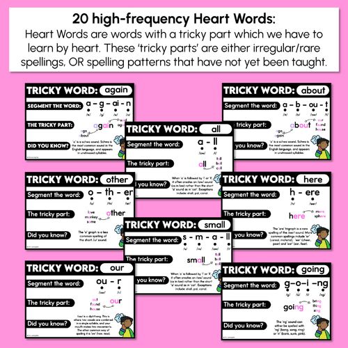 Resource preview 3 for High Frequency Heart Word Posters SET 3- WORDS WITH TRICKY SPELLINGS