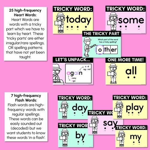 Resource preview 3 for High Frequency Heart Word Lessons SET 3-  WORDS WITH TRICKY SPELLINGS