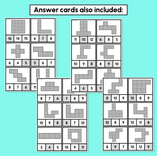 Resource preview 3 for Find The Area - Clip Cards