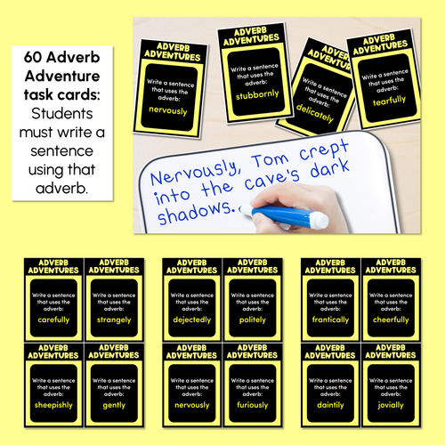 Resource preview 2 for Adjectives and Adverb Task Cards - VCOP aligned