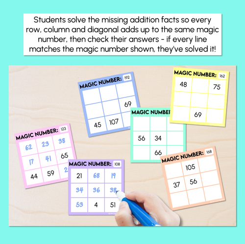 Resource preview 2 for Magic Squares - Addition to 200 - Task Cards