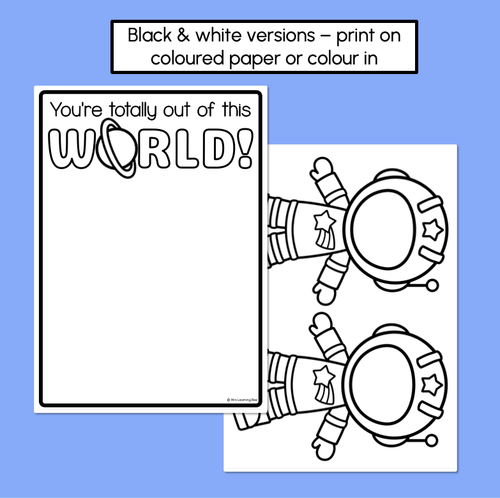 Resource preview 3 for You Are Out Of This World Astronaut - Pun Craft for Mother's Day or Father's Day