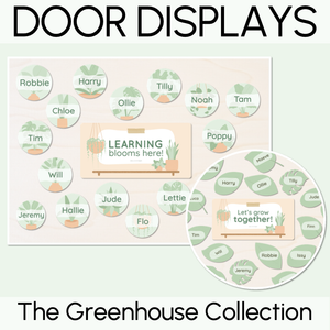 Plant Puns Door Displays - The Greenhouse Collection - Natural Classroom Decor