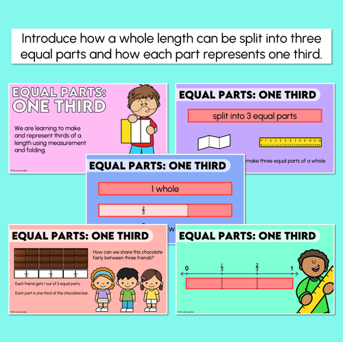 Resource preview 2 for Fractions - Thirds of a Length - Digital Slides