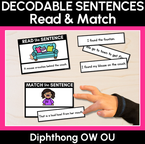 Resource preview 3 for Dipthongs Decodable Sentence Activities COMPLETE BUNDLE