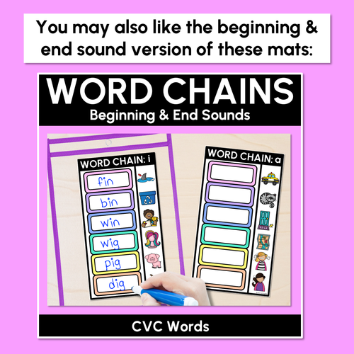 Resource preview 5 for CVC Word Chains for Beginning, Middle and End Sounds