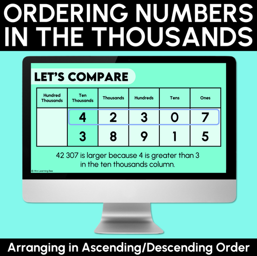Resource preview 10 for Place Value: Ordering & Naming Numbers in the Thousands - Grade 3 & 4 Unit of Work