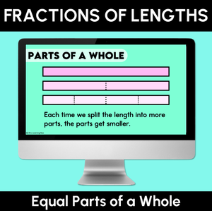 Fractions of Length - Equal Parts of a Whole Digital Slides