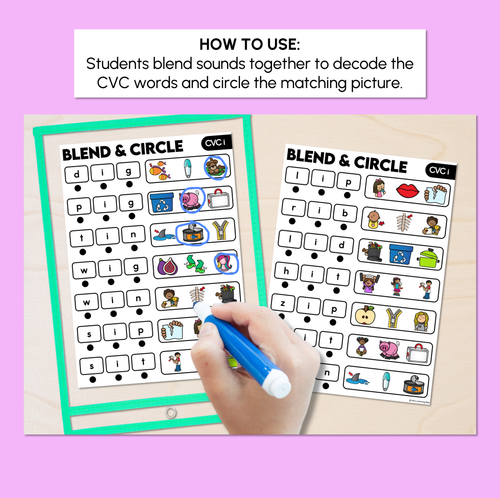 Resource preview 2 for Blend & Circle - CVC I Words Blending Mats