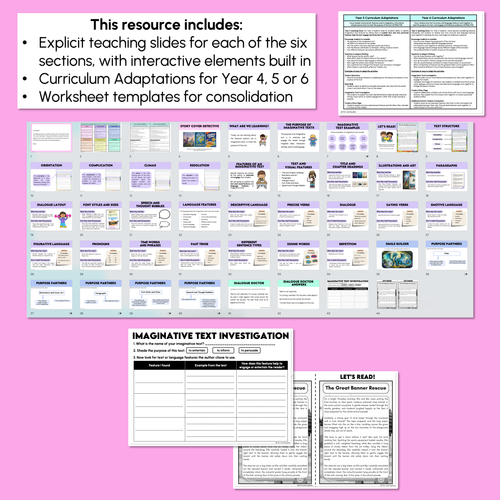 Resource preview 4 for Imaginative Text Features & Purpose - Explicit Instruction Teaching Script - Year 4, 5 & 6 Imaginative Texts