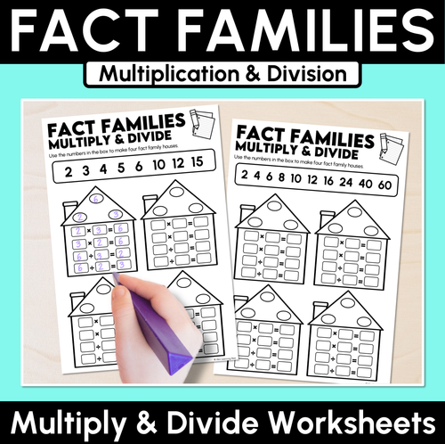 Resource preview 1 for Fact Families - Multiplication & Division - Multiply & Divide Worksheets