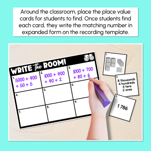 Resource preview 2 for Write the Room – 4-Digit Numbers Expanded Form