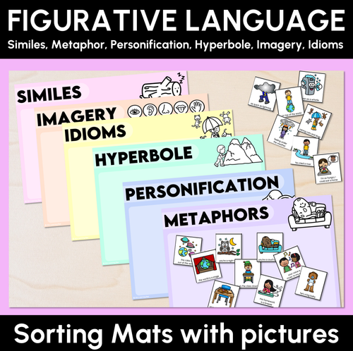 Resource preview 1 for Figurative Language Sorting Mats with Pictures