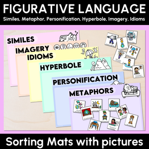 Figurative Language Sorting Mats with Pictures