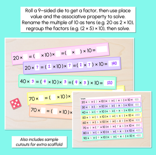 Resource preview 2 for Roll and Rearrange - Multiplication Commutative and Associative Property Templates