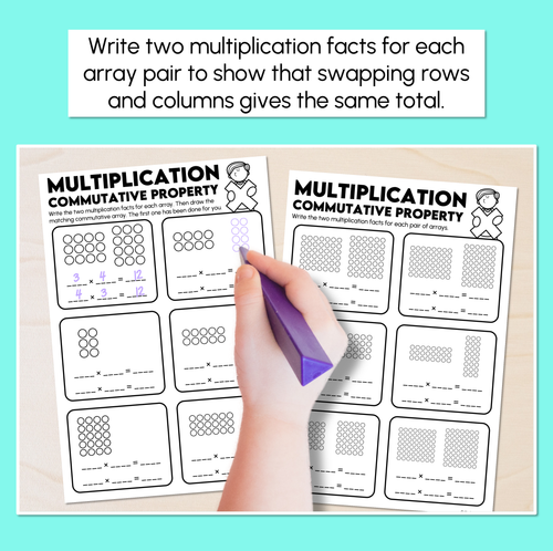 Resource preview 2 for Commutative Property - Multiplication Facts Worksheets