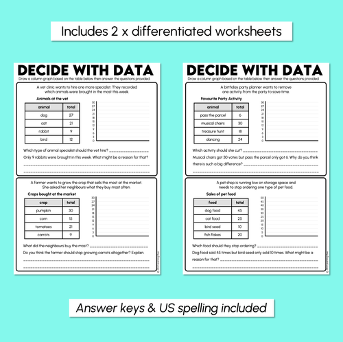 Resource preview 3 for Decide with Data - Using Data to Make Decisions Worksheets