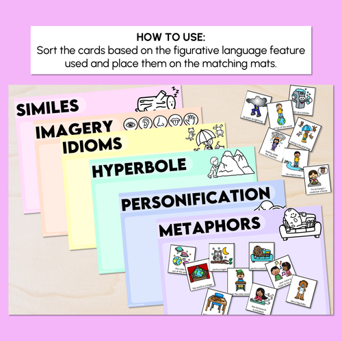 Resource preview 2 for Figurative Language Sorting Mats with Pictures