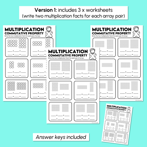 Resource preview 3 for Commutative Property - Multiplication Facts Worksheets