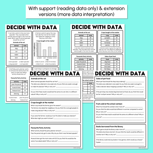 Resource preview 4 for Decide with Data - Using Data to Make Decisions Worksheets